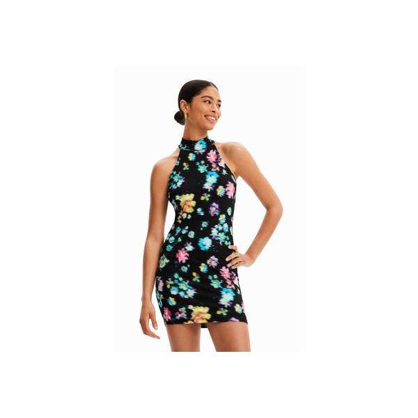 デシグアル Desigual ホルターネック ショートワンピース （グレー/ブラック）