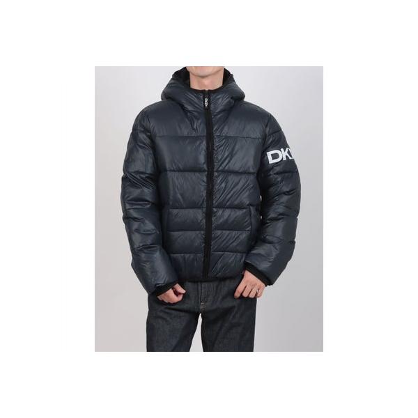 ダナキャランニューヨーク DKNY クラッシックナイロンフーディージャケット ダウンジャケット （ネイビー）