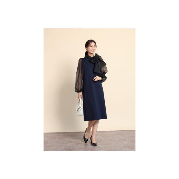 フェンネル FENNEL ドットフロッキーリボンワンピース （ダーク