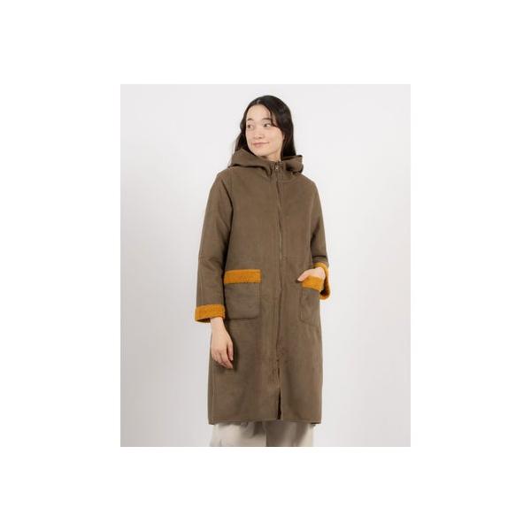 ファイン FINE パッチワークフェイクムートンリバーシブルコート