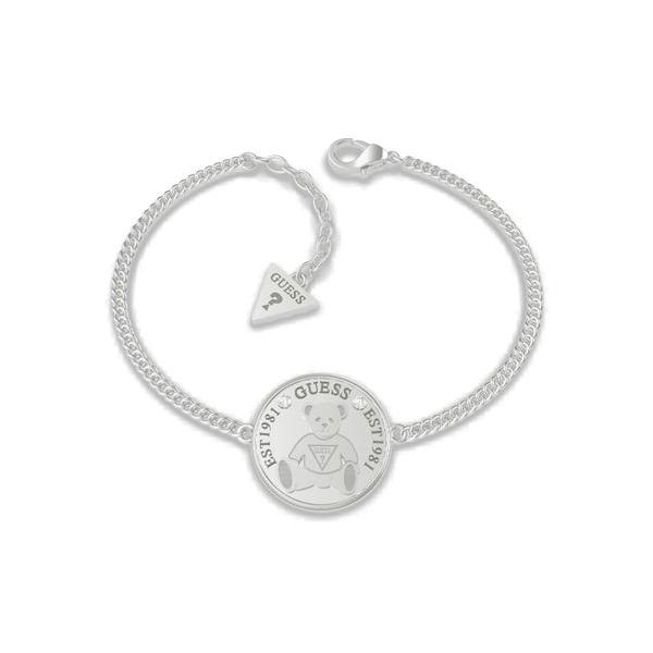 ゲス GUESS VINTAGE BEAR Bear Coin Chain Bracelet (Silver) （SILVER）