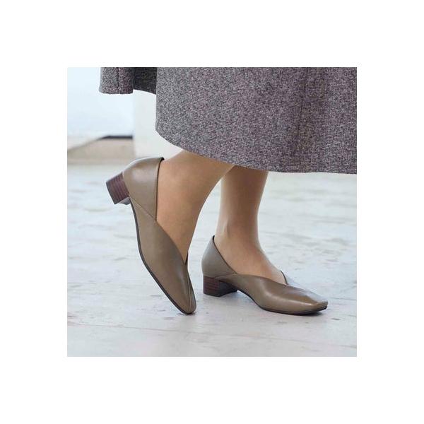 ing（イング） 切り替えデザインローヒールパンプス （オーク