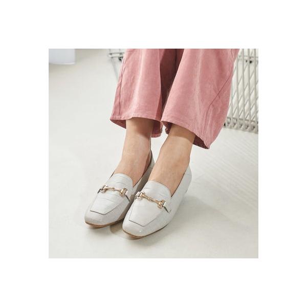 ing 革靴　ローファー　モカシン　パンプス　白 イング ing デザインローファーパンプス （ホワイト） -Mode et