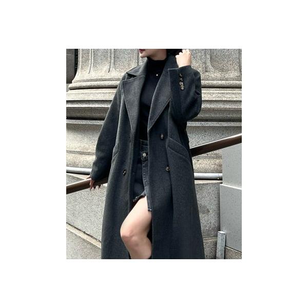 JUNOAH（ジュノア） シャギーチェスターコート （チャコール