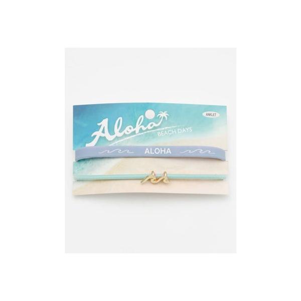 【Kahiko】アロハウェーブSETアンクレット パープル