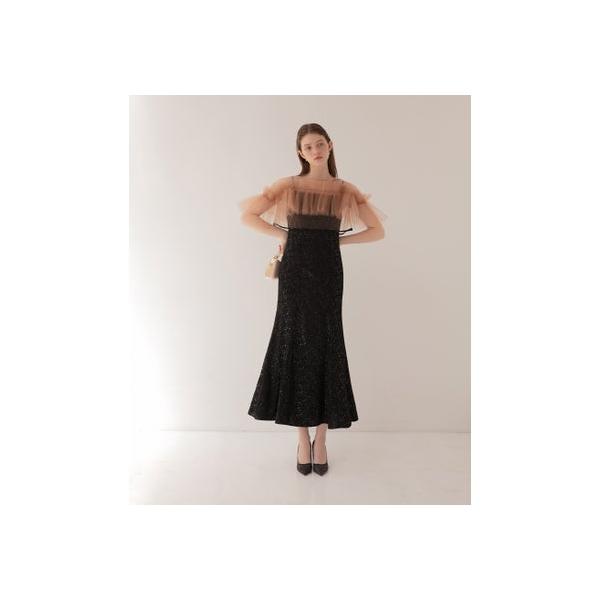 チュールフリルボレロペイントマーメイドワンピースドレス結婚式二次会