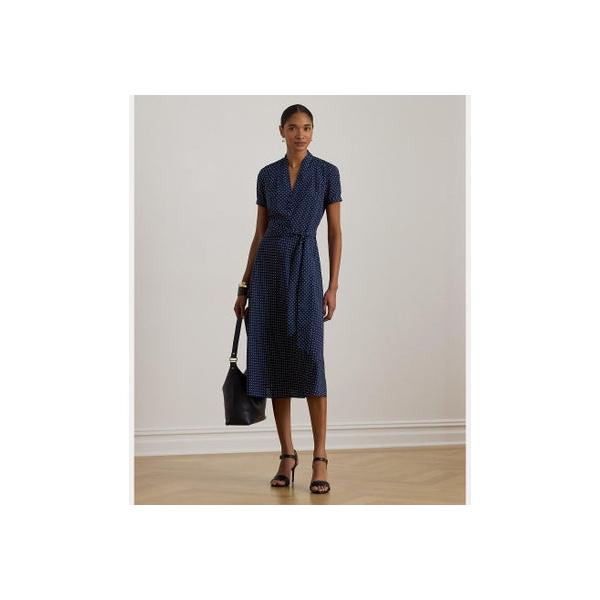 ローレン ラルフ LAUREN RALPH ポルカドット ベルテッド クレープ