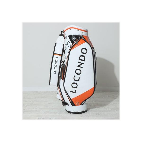 ロコンド ゴルフ LOCONDO GOLF ゴルフキャディバッグ【返品不可商品】 （ホワイト×オレンジ）
