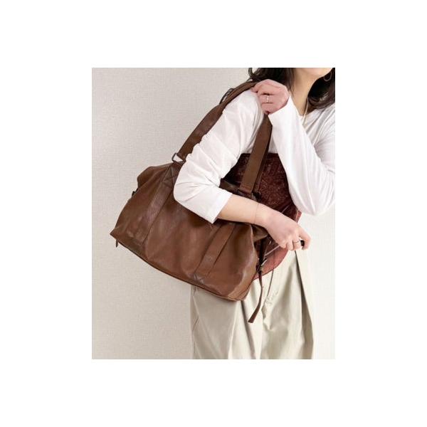 ラスドット lus. 2WAYビッグボストンバッグ （ブラウン）