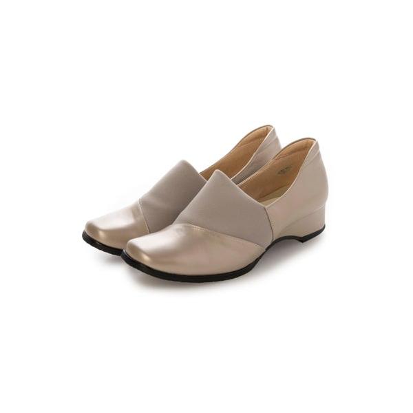 ミスキョウコ Miss Kyouko ストレッチコンビパンプス 4E （ベージュ