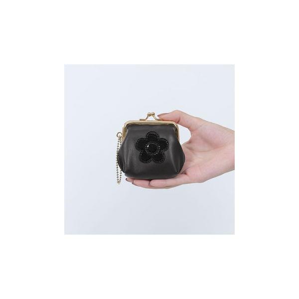 マリークワント MARY QUANT シンプルデイジーマーク2 ガマ口ポーチミニ （ブラック）