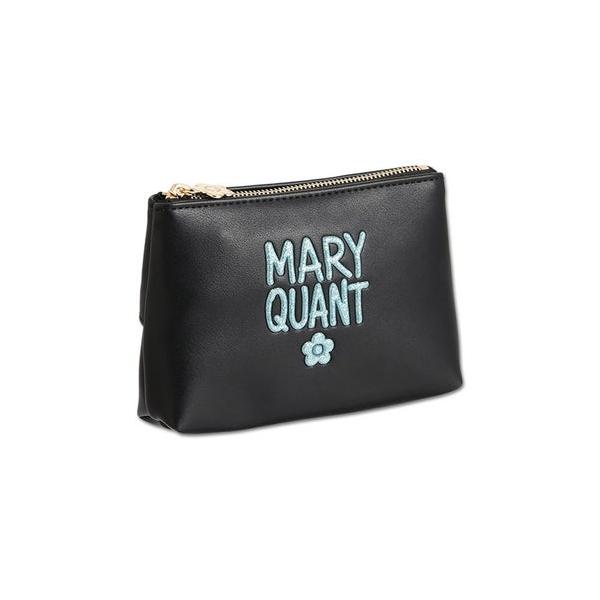 マリークワント MARY QUANT グリッターペイントロゴ 舟型ティッシュケース （ブラック）