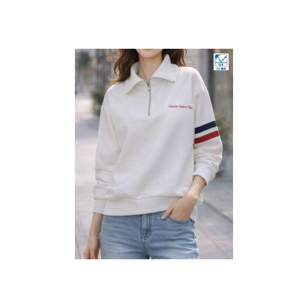 マリ クレール ビス  marie claire bis UV ハーフジップトップス （オフホワイト）