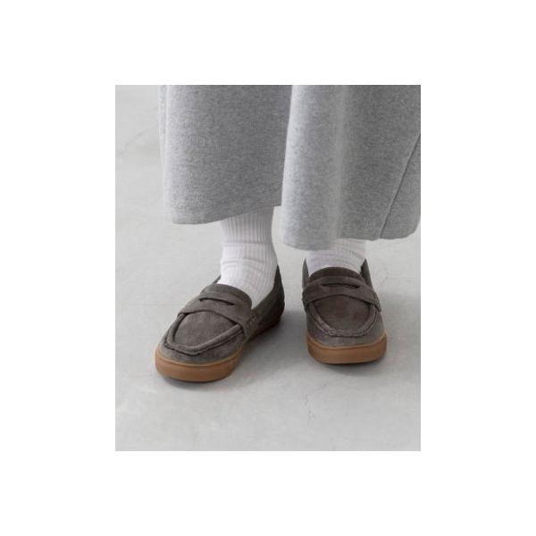 メヌエ Menue あったか モカシン ローファー （3015チャコールSD）