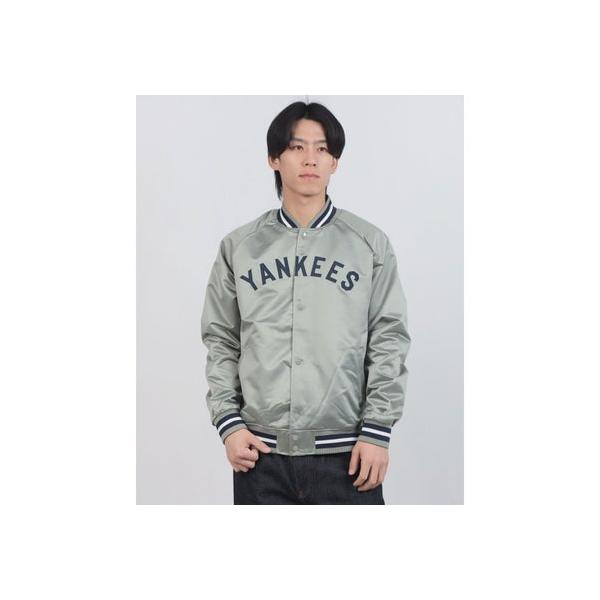 ミッチェルアンドネス mitchell &amp; ness MLB LIGHTWEIGHT SATIN JACKET ジャケット （ヤンキースグレー）