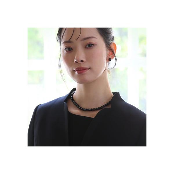 ニナ グレース NINA GRACE 【日本製】【TVドラマ「夫を社会的に抹殺する5つの方法」高梨臨さん着用】ブラックオニキスネックレス 8mm イヤ