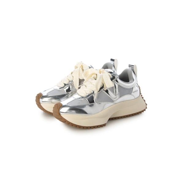 未使用品♪ヌーベルヴォーグ リュクスライン 厚底スニーカー 24cm シルバー 未使用品♪ヌーベルヴォーグ リュクスライン 厚底スニーカー 24cm