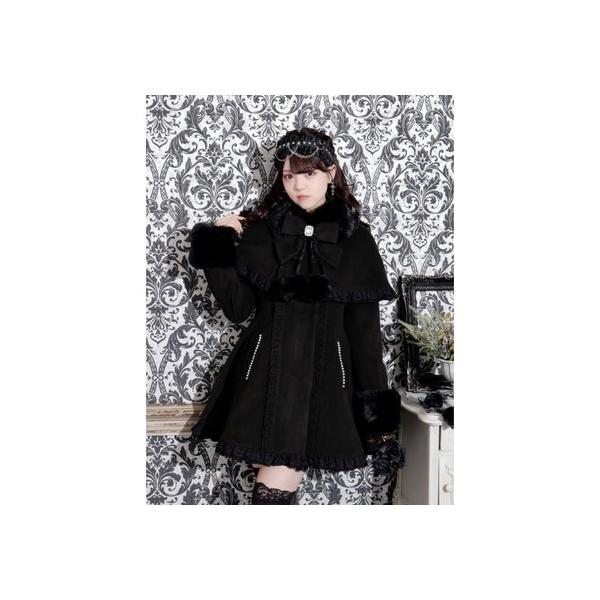 ノエミー NOEMIE ゴシックフリルレースアップケープコート （黒