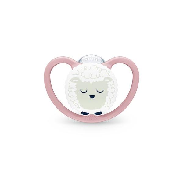 他サイト： ヌーク NUK おしゃぶりスペースナイト(消毒ケース付き) /0-6カ月用【返品不可商品】 （ひつじ）の商品画像