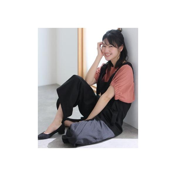 PourVous（プールヴー） アシメサスペンダーサロペットパンツ