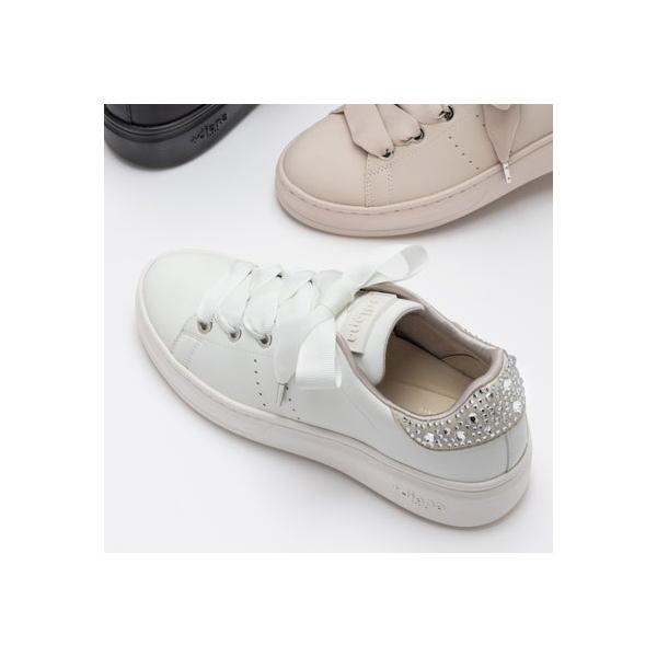 +diana　プラスダイアナ　超軽量　リボンスニーカー　厚底　ラインストーン diana プラスダイアナ ＋diana 【軽量】ラインストーン付き