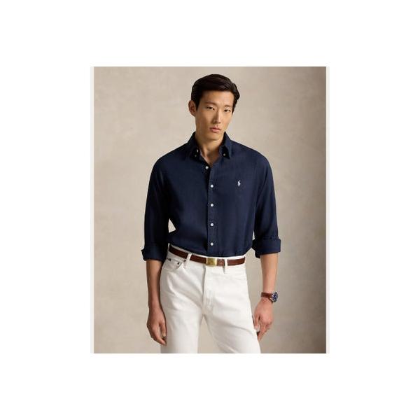 ポロ ラルフ ローレン POLO RALPH LAUREN クラシック ショート フィット リネン シャツ （410ネイビー）
