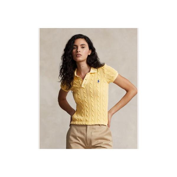 ポロ ラルフ ローレン POLO RALPH LAUREN ケーブルニット ポロシャツ （700イエロー）