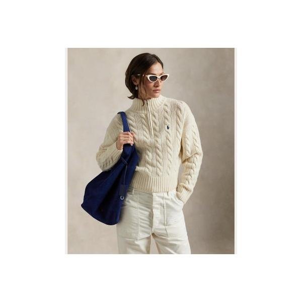 美品 ポロラルフローレン ハーフジップ ケーブルニット カシミヤ 2024モデル POLO RALPH LAUREN（ポロ・ラルフローレン） ニット セーター ケーブル