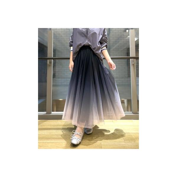 新品タグ付き　Q♡キュー　グラデーションチュールスカート　ロングフレアスカート Q（キュー）の「グラデーションチュールスカート（スカート