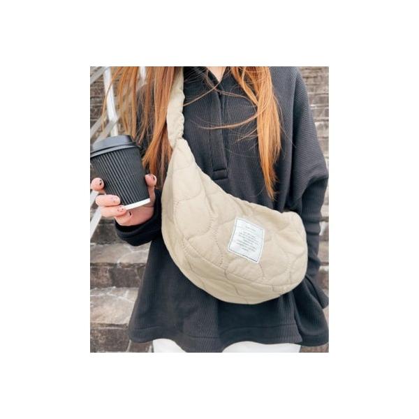 リネーム Rename  【コラボ商品】 キルティング ギャザー ショルダーバッグ （グレーベージュ）