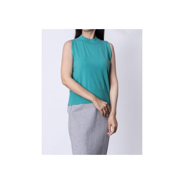 リナシメント RINASCIMENTO クルーネックノースリニットトップス （Verde Pavone）