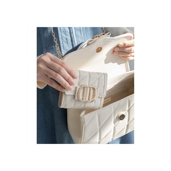 ランダ RANDA ビジューパーツキルティング三つ折りウォレット （IVORY）