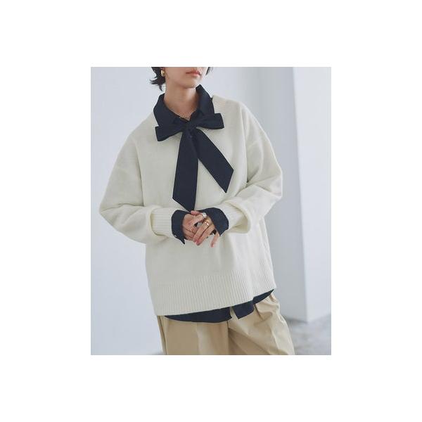 ラス RASW Vネックウールミックスニット （オフホワイト） : ブランド