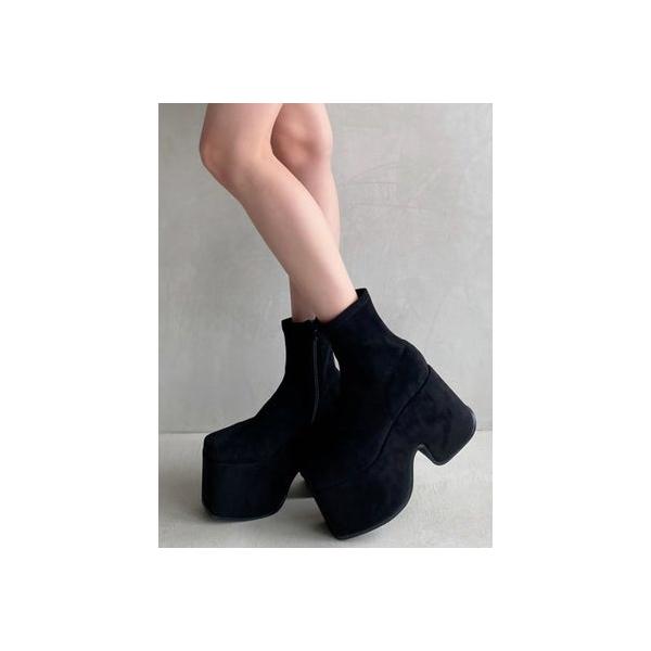 RESEXXY（リゼクシー） 厚底スエードショートブーツ （ブラック