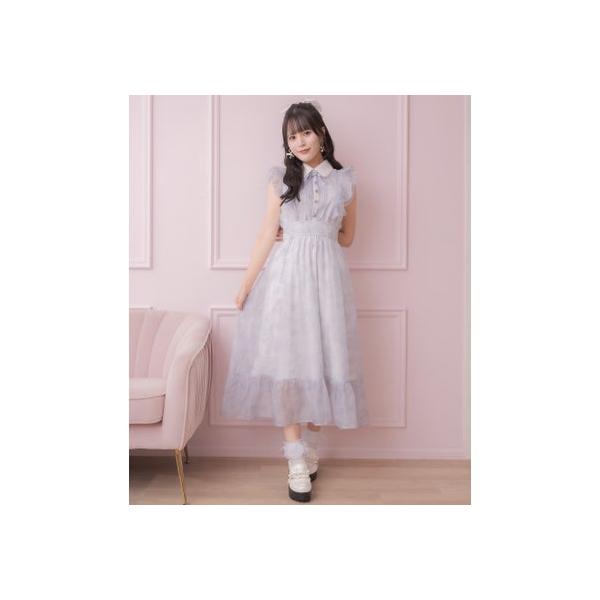 ROJITA（ロジータ） フリルスリーブ花柄ロングワンピース （ブルー