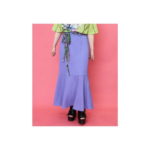 スカラー ScoLar POP柄ベルトマーメイドスカート （パープル）