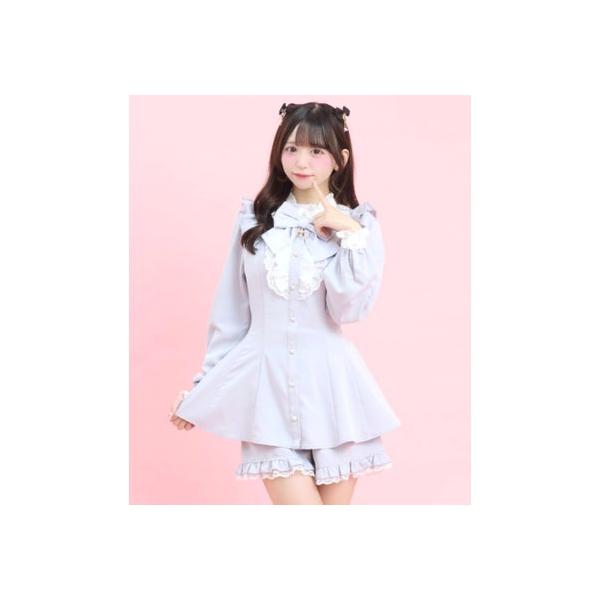 シークレットハニー Secret Honey アクセサリーリボンレースフリルセットアップ （グレー）