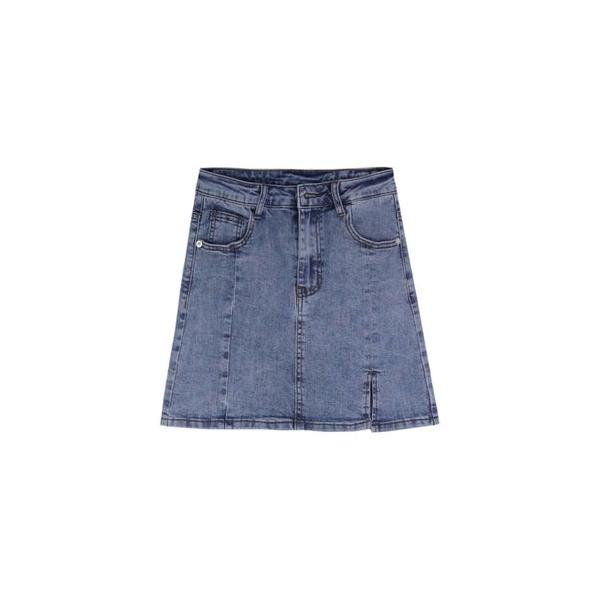 エスイーユー SEU サイドスリットデニムミニスカートパンツ スカート風 デニムショートパンツ ボトムス ミニスカート 脚長効果 韓国ファッション （