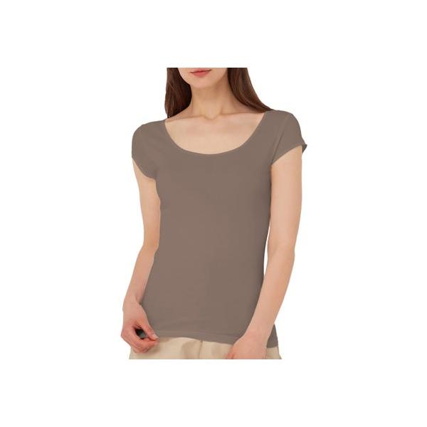 他サイト： トゥシェ Tuche 綿100％【天然美容成分配合】着るコスメ フレンチ袖インナー  （ミスティブラウン）の商品画像