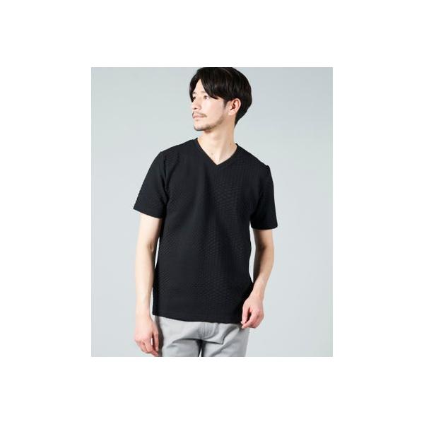 TETE HOMME（テット オム） ブリスタージャガードVネックTシャツ