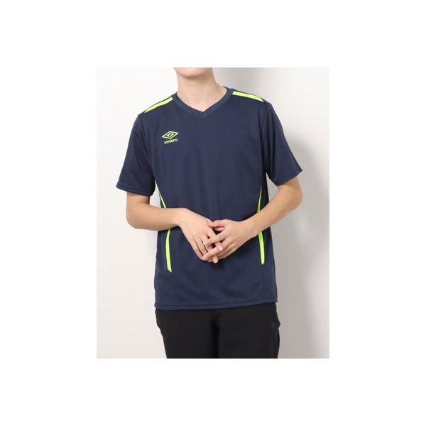 アンブロ UMBRO メンズ サッカー/フットサル 半袖シャツ ハンソデプラクテイスシヤツ UUUTJA65 （ネイビー）