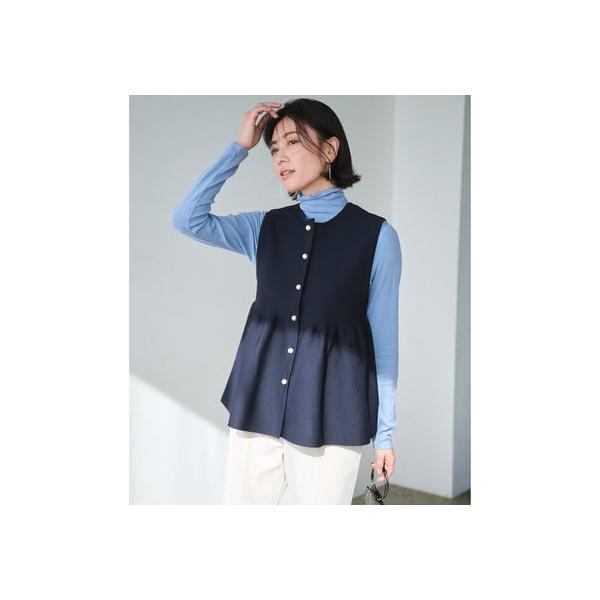 UNFILO 【VERY×UNFILOコラボ】2WAYペプラムジレ (ネイビー UNFILO 【VERY×UNFILOコラボ】2WAYペプラムジレ (ネイビー