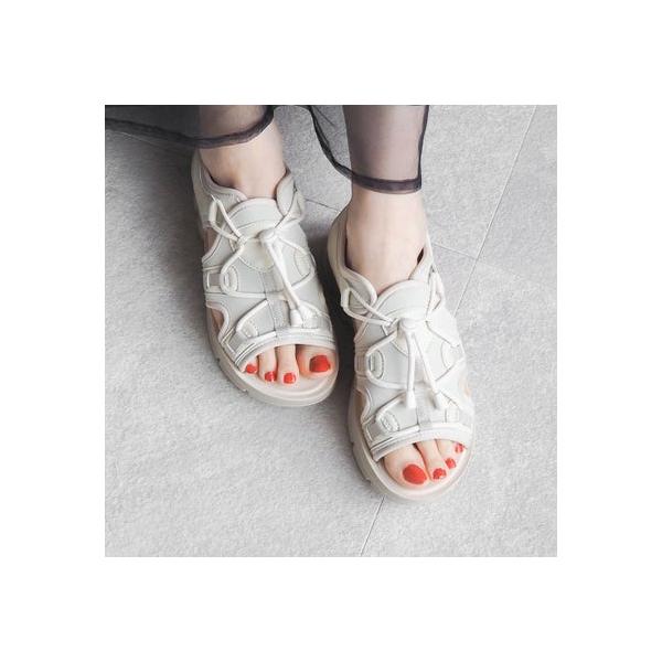ヴィヴィアン VIVIAN やわらかソールレースアップスニーカーサンダル （アイボリー）