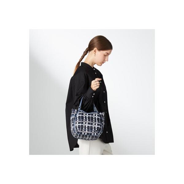 Y'SACCS（イザック） ドローイングチェック2WAYミニトート （ネイビー