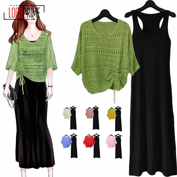 セットアップ ニット マキシワンピース レディース 春 夏 カットソー メリヤス ベストワンピ 春ワンピース 夏ワンピース チョッキ 重ね着 きれいめ 着痩せ 通勤 loco Loco Prime 通販 Yahoo ショッピング