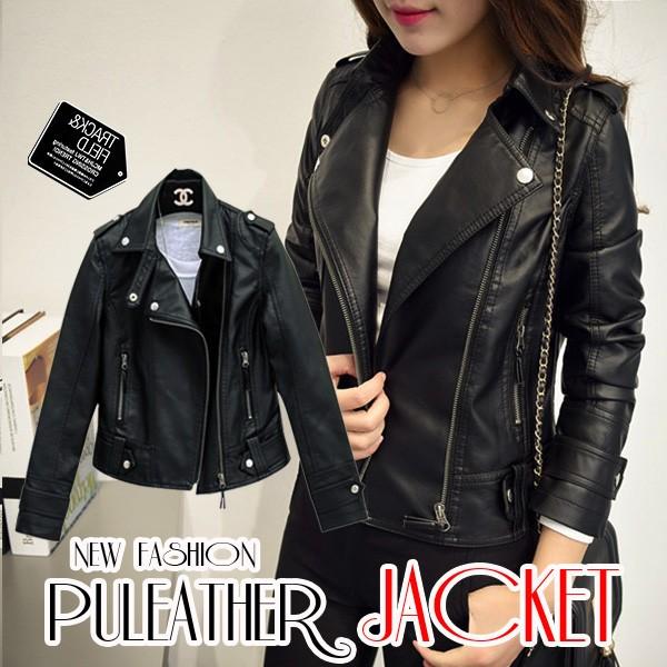 ライダース ジャケット レディース フェイクレザーバイカーブルゾン レザージャケット スリム Puレザー 大きいサイズ ブルゾン アウター Locoa Loco Prime 通販 Yahoo ショッピング