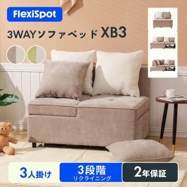 FlexiSpot ソファ ソファベッド 2人掛け ソファー 折りたたみ 3