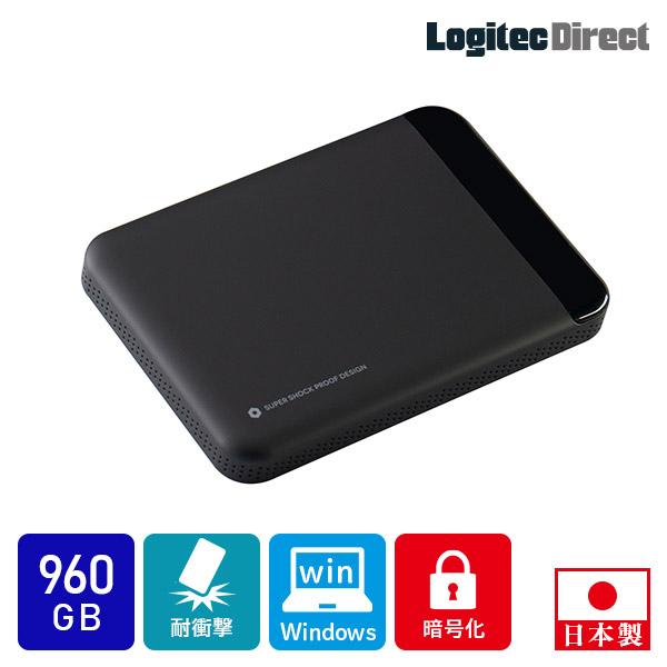 外付けssd セキュリティ対策 暗号化 ポータブル 小型 960gb 故障検知機能搭載 Usb3 2 Gen1 耐衝撃 Lmd Pbl960u3bs Pb5 ロジテックdirect Paypayモール店 通販 Paypayモール
