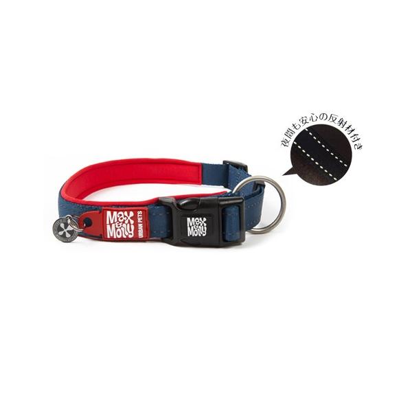 正規輸入品 マックス モーリー 犬用首輪 レッド 希少 スマートidタグ付き Mサイズ 反射材付き