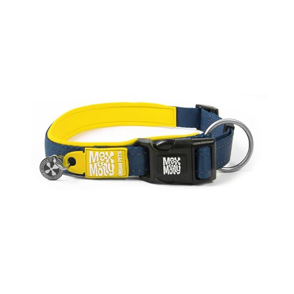 マックス モーリー 犬用首輪 スマートidタグ付き 反射材付き イエロー Mサイズ